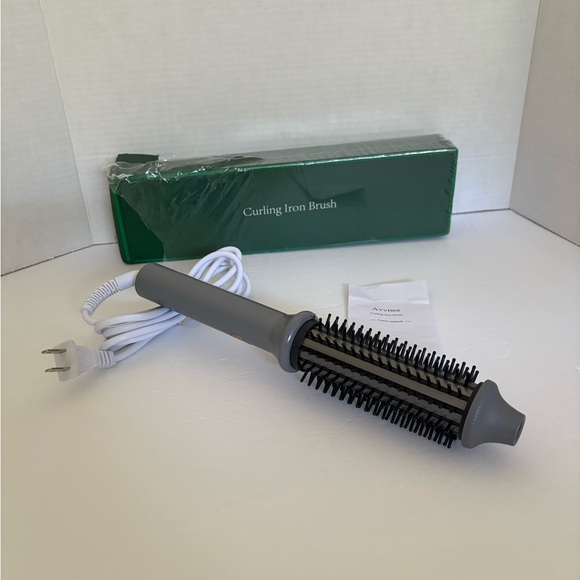 Avvnee Curling Iron Brush VTG Style Thermal New Silver Black OS - Picture 10 of 13
